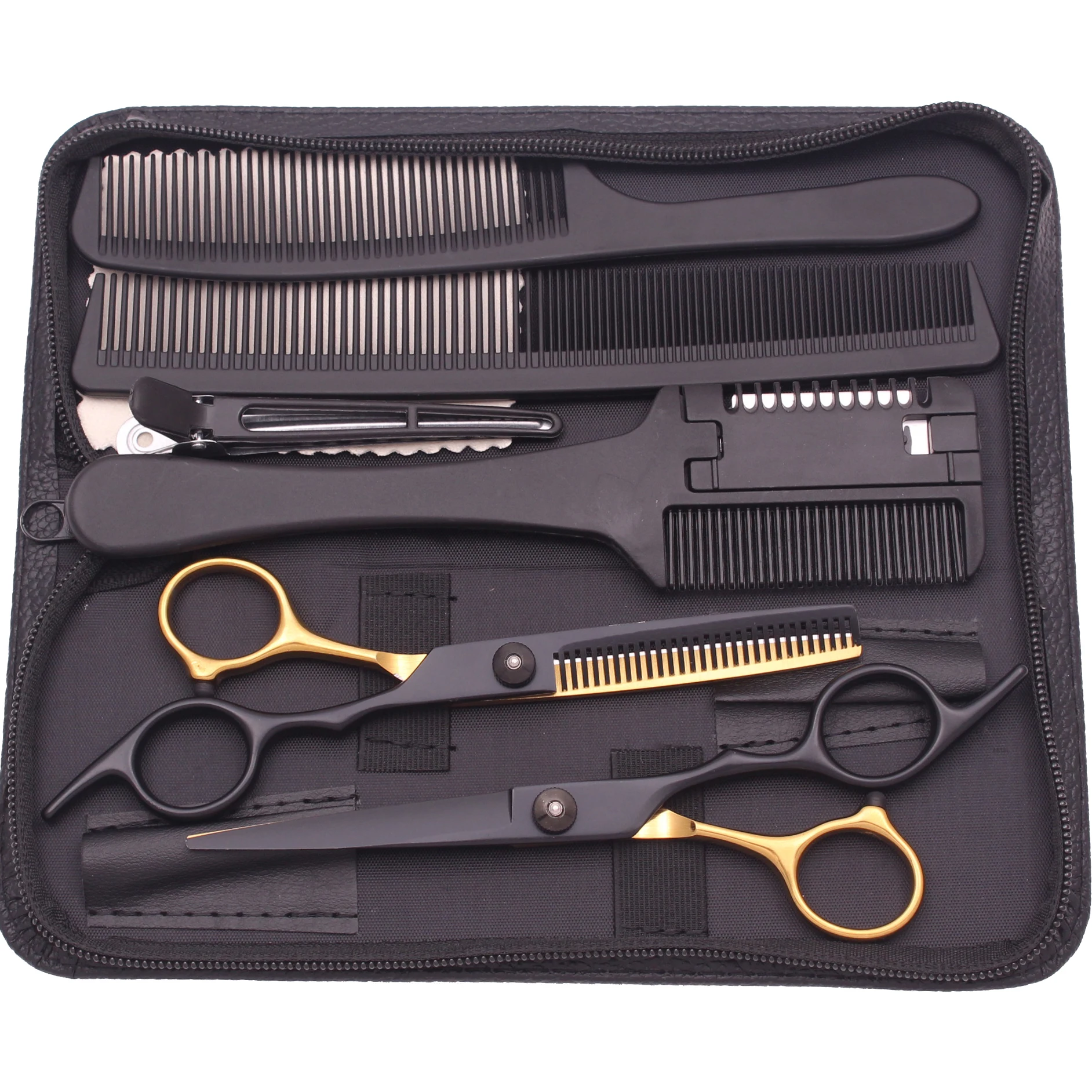 6.0'' Professional Hair Scissors Cutting Shears Thinning Hairdressing Haircut Comb Razor Set Salon Barber & Home Dropshipping image 5