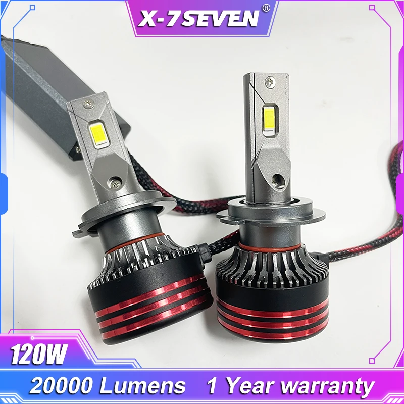 

X-7SEVEN X-M8 Pro 120W 15000LM 6500K CANBUS LED Headlight Bulb1 Years Warranty For Car 9005 9006 9007 H1 H4 H7 H11 H13