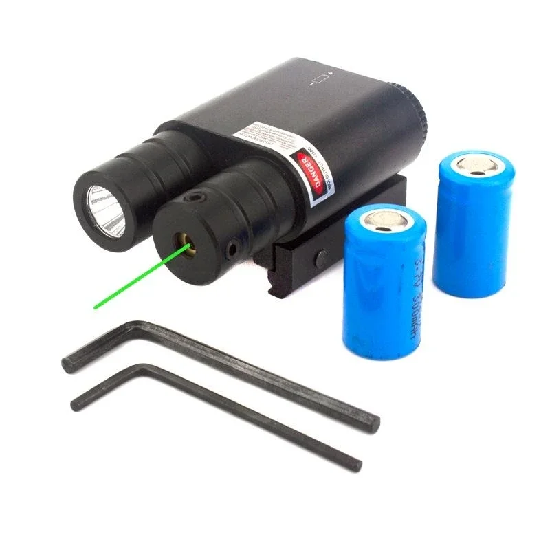 Red Green Laser Sight for 20mm Rail Weapon Gun Light with Red Green Blue Dot Laser Sight Combo Pistol Torch Flashlight