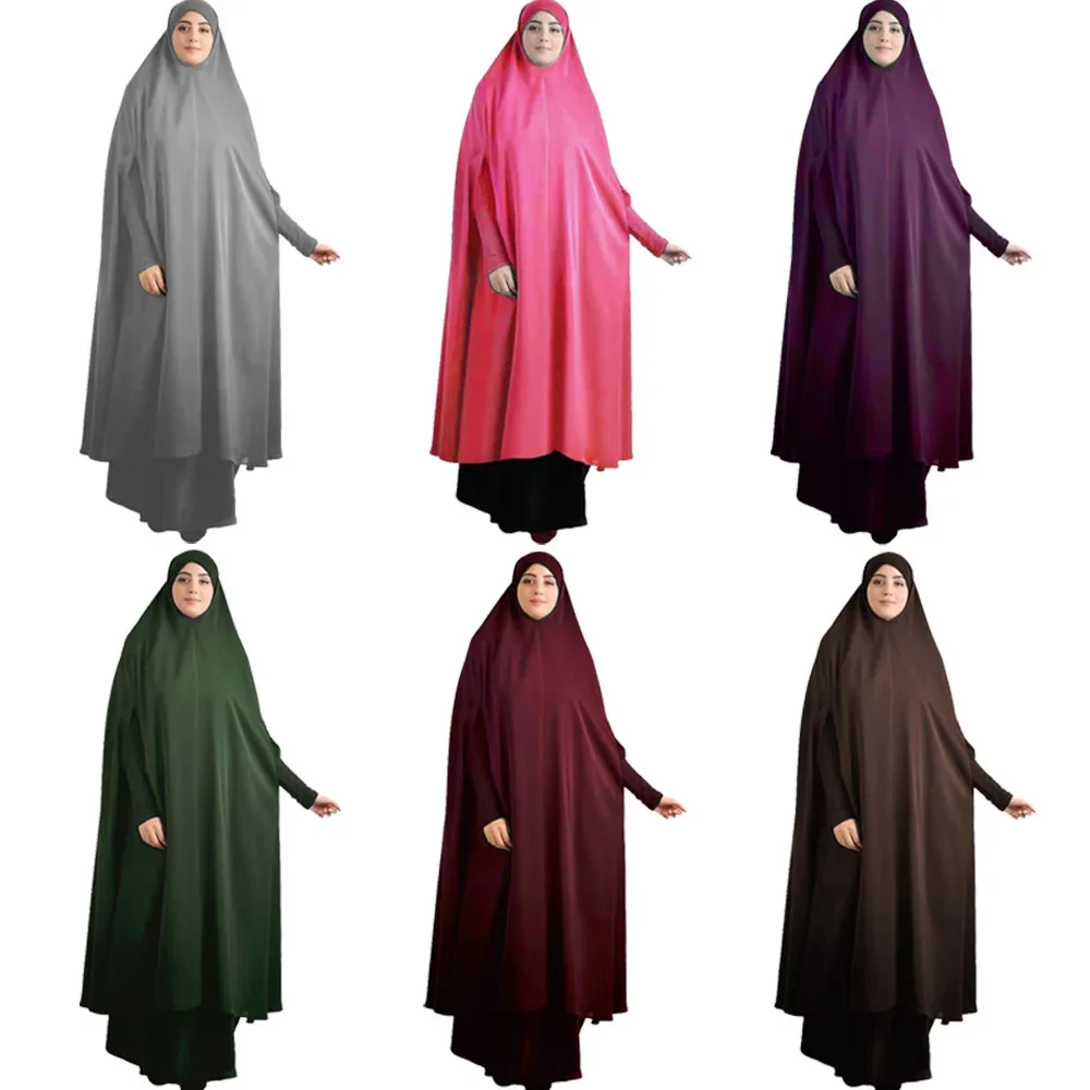 

2026 Eid Ramadan Prayer Garment Women Muslim Maxi Dress Hooded Abaya Islamic Clothing Caftan Kaftan Robe Gown Djellaba Jalabiya