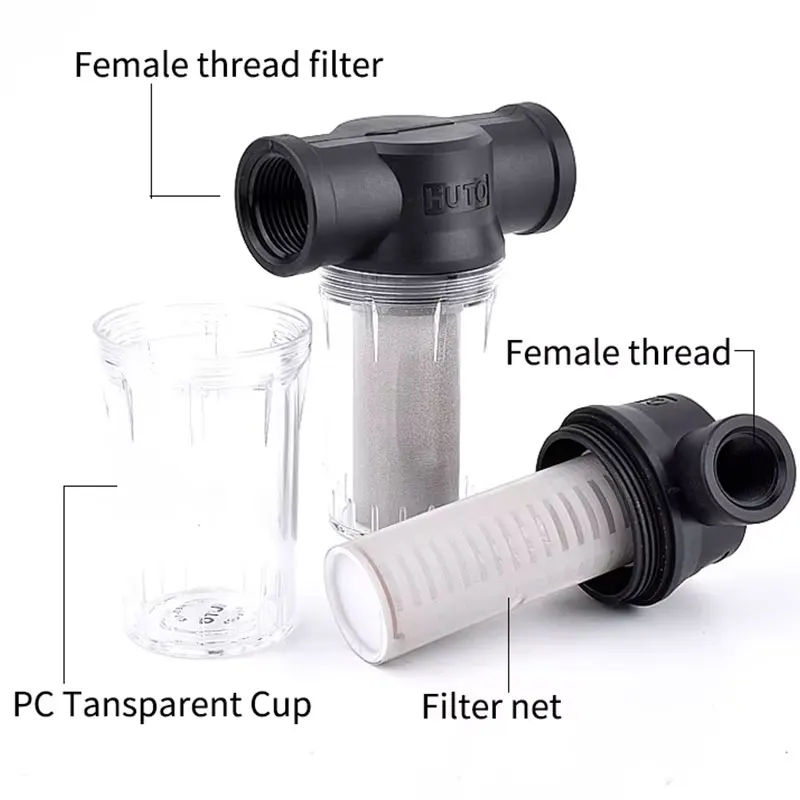 80/250 Mesh Garden Pond Watering Filter 1/2~1Inch Inline Mesh Strainer Water Pump Filter Irrigation High Flow Pipeline Filter