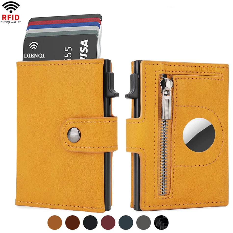 Rfid Credit Card Holder Men Wallets Money Bag Luxury Slim Thin Cardholder Mini Wallet Short Male Purse Wallet for Air Tag Airtag