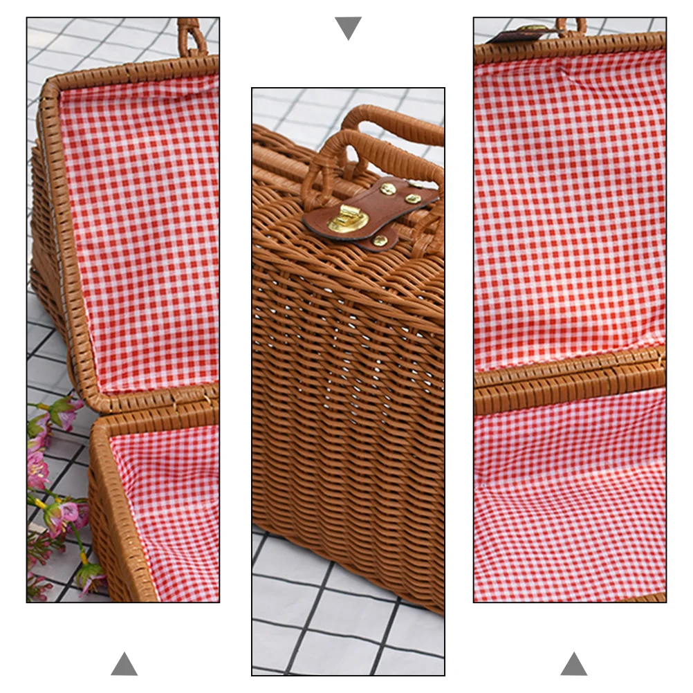 Estuche organizador de maquillaje de ratán, caja de cosméticos portátil, almacenamiento de tubo sólido para cepillos, cremas, lápices labiales, base, lápices, casa