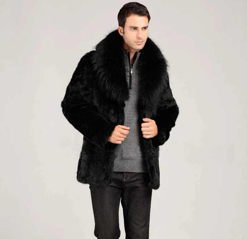 Wholesale Foreign Trade Men's Jacket Big Brand Same Style High Imitation Fox Fur High-end Men