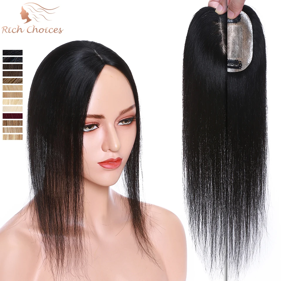 

Богатый выбор, женские топперы 6 × 9 см, топперы для прямых волос, шелковая основа с зажимом NPU, парик из 100% натуральных волос, плотность 110%