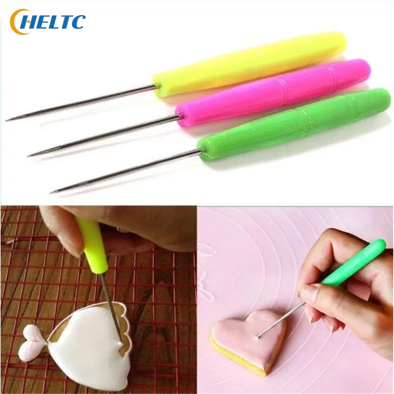 2PCS Plastic Handle Aw Cake Scriber Needle Model Icing Carve Sugarcraft Decorate DIY Fondant Cake Cookie DecoratingBaking Needle