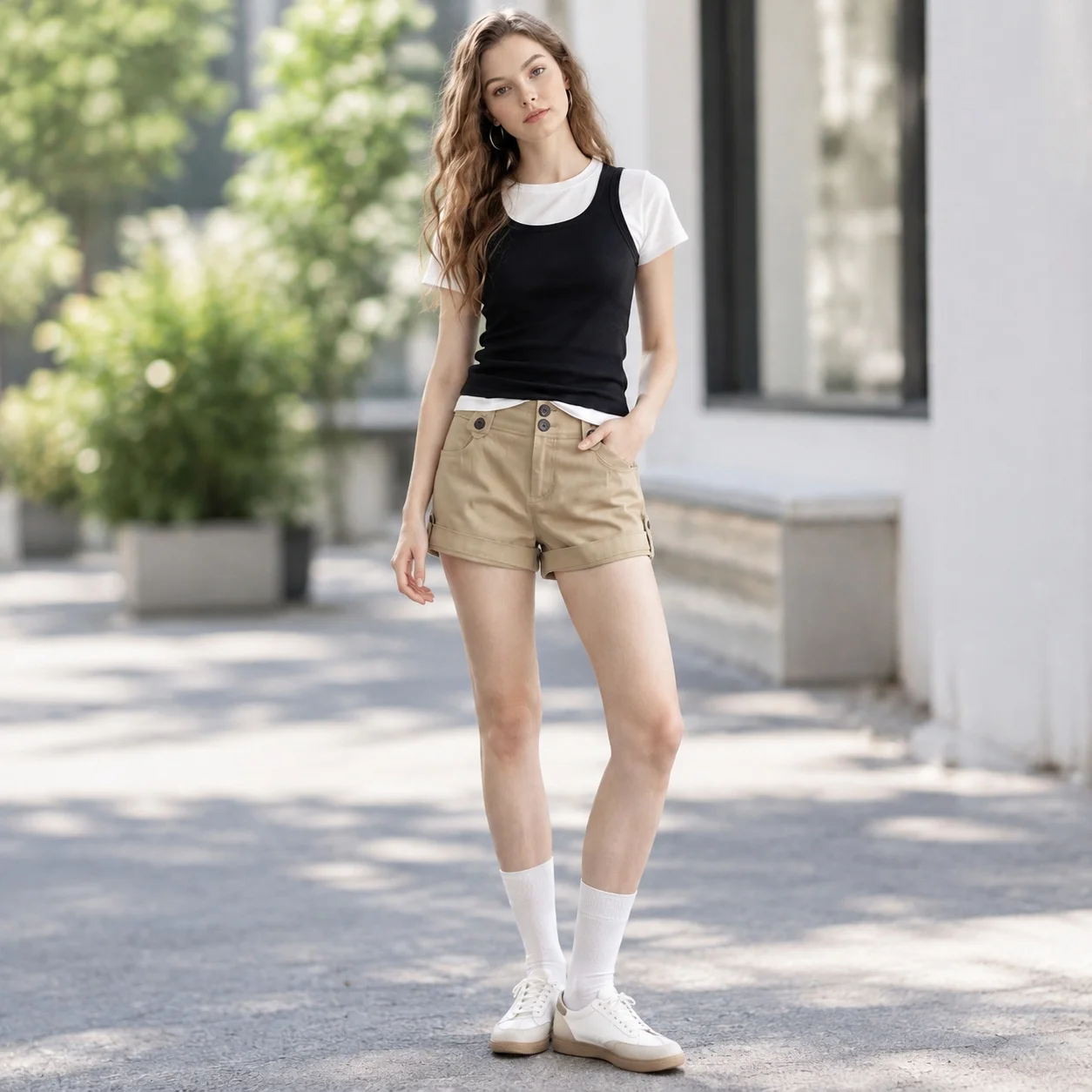 Round Neck Short Sleeve Top Regular Fit Japanese Korean Casual Women T Shirts Outdoor Walking Top for Summer Casual Wear