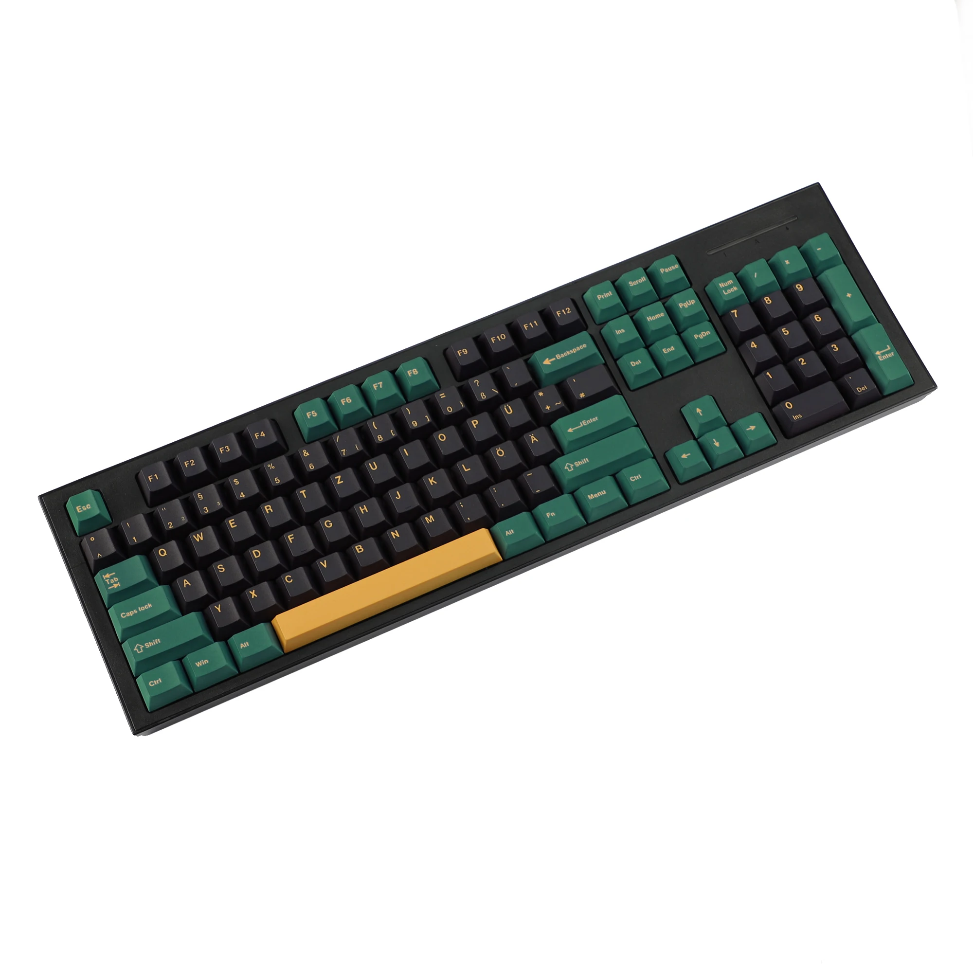 YMDK Mars Green Theme Keycaps 143 Keys German Spanish French Cherry Profile PBT Dye Sub Keycap For MX Mechanical Keyboards