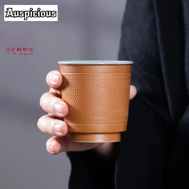 

130ml Longquan Celadon Teacup Handmade Jumping Knife Double Glaze Master Cup Tasting Water Mug Coffee Mug Chazhan Kung Fu Taeset