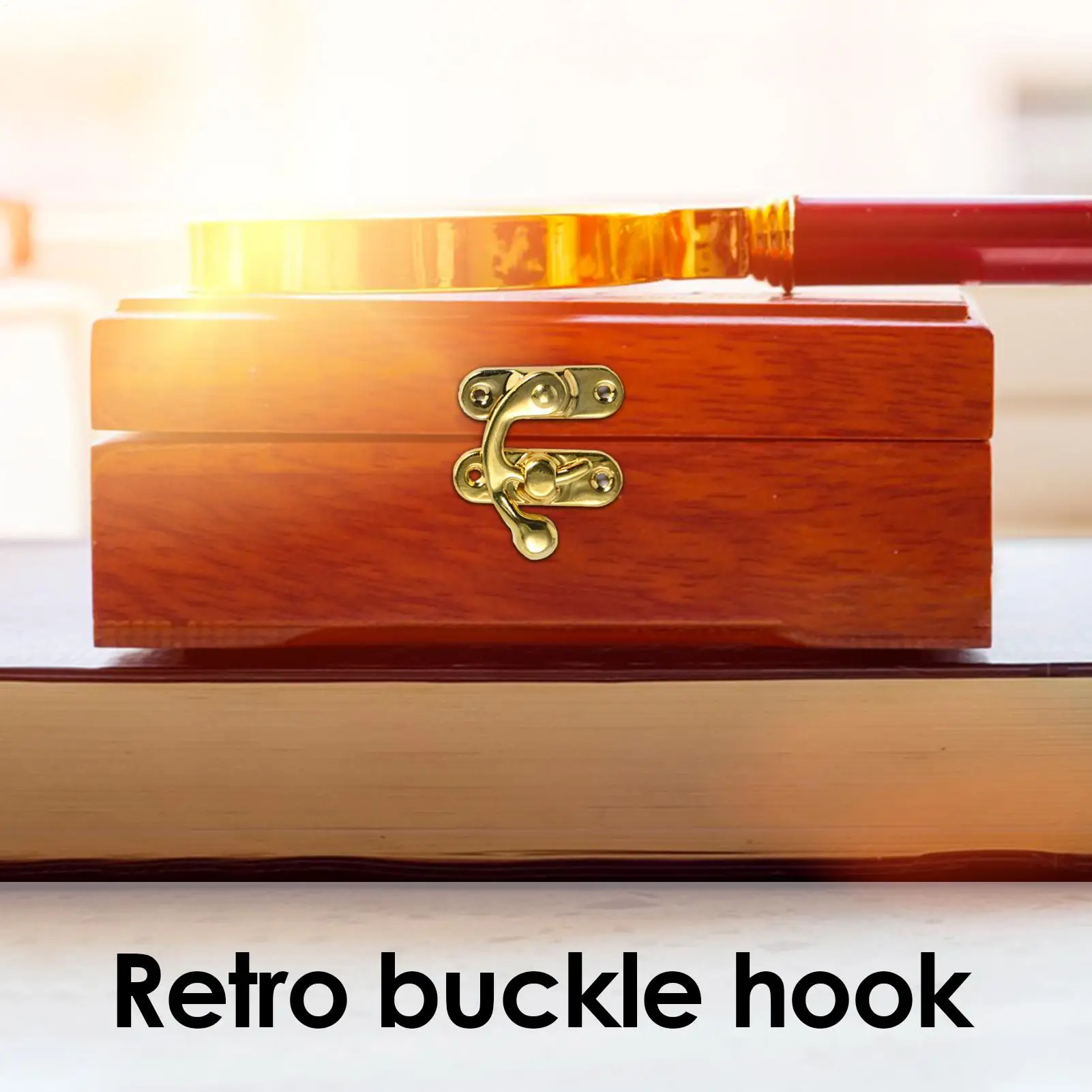 Vintage Metal Hardware Wooden Box Decorative Latch Clasps Lock Padlock Hasp With Screws Leather Bag Handbag Suitcase Hasp