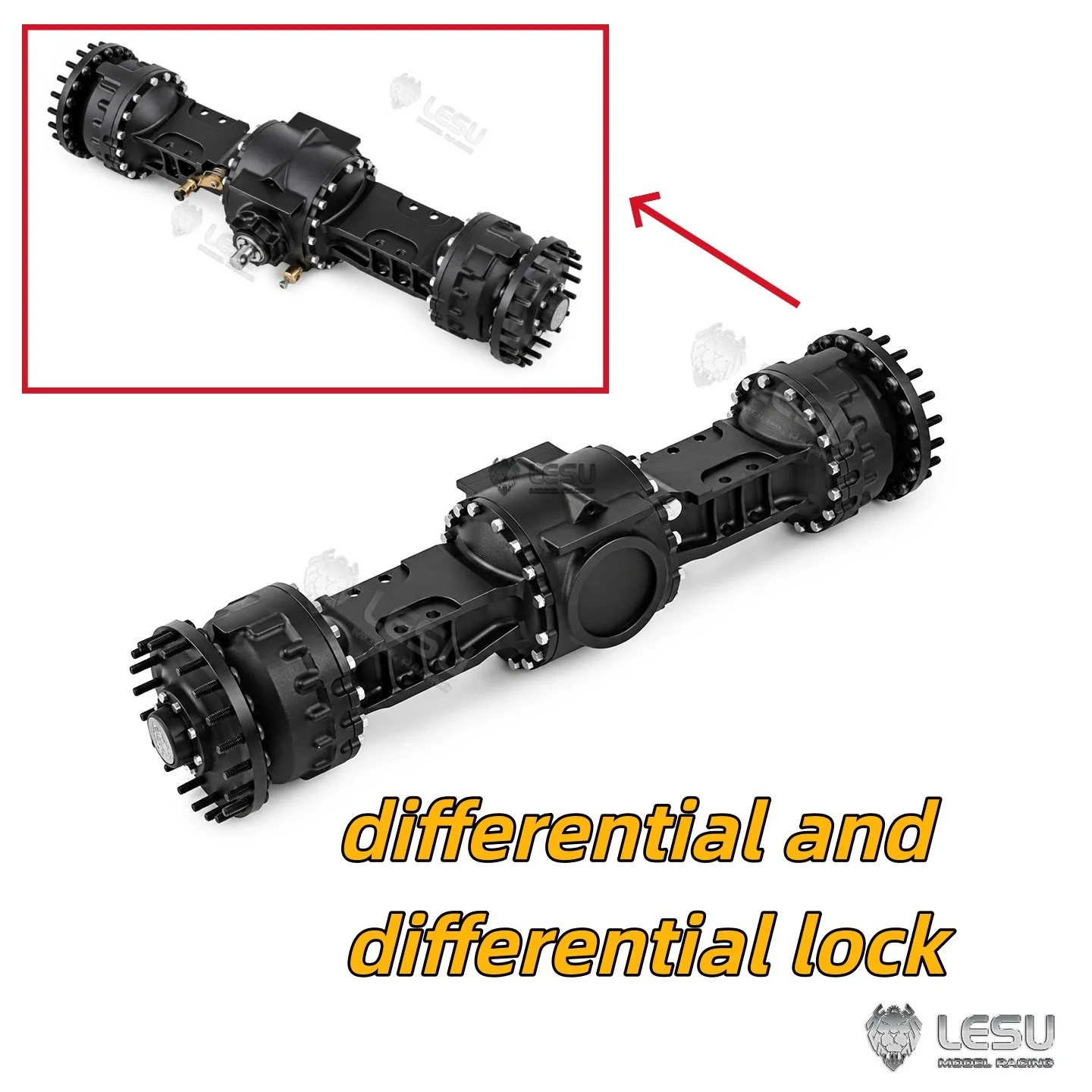 Rc 1/14 l220h Loader Drive Axle With Differential And Differential Lock Wheel Reduction Axle Rd-2036 Truck Diy Accessory Toy