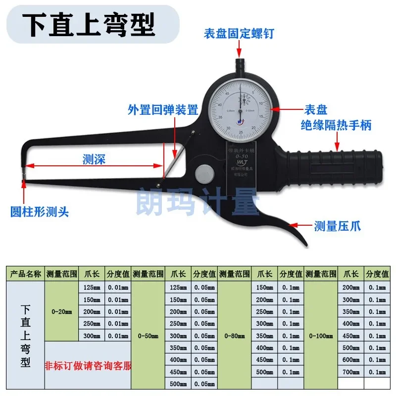 Lange klauw symmetrische lepel buitendiameter remklauw wanddikte remklauw 0-50-80 -100