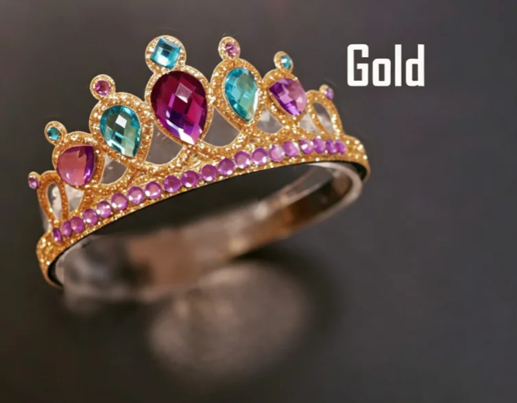 Kid Colorful Elegant Cute Princess Style Tiara Headband For Birthday Halloween Christmas Carnival Holiday Party Hair Accessories