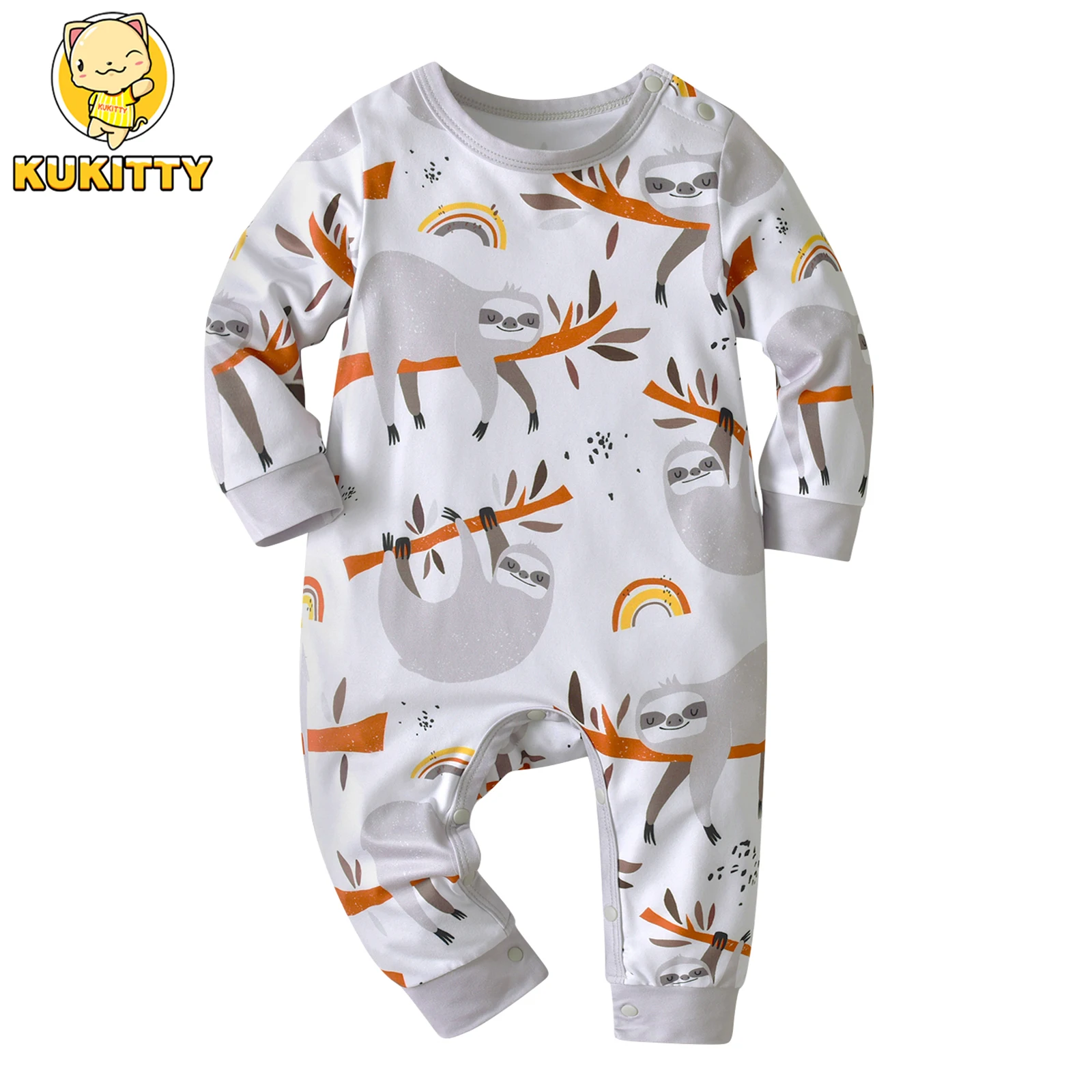 Newborn Infant Baby Boys One Piece Climb Clothing Thin Cotton Casual Long Sleeve New Printed O-Neck Romper Jumpsuit Onesie