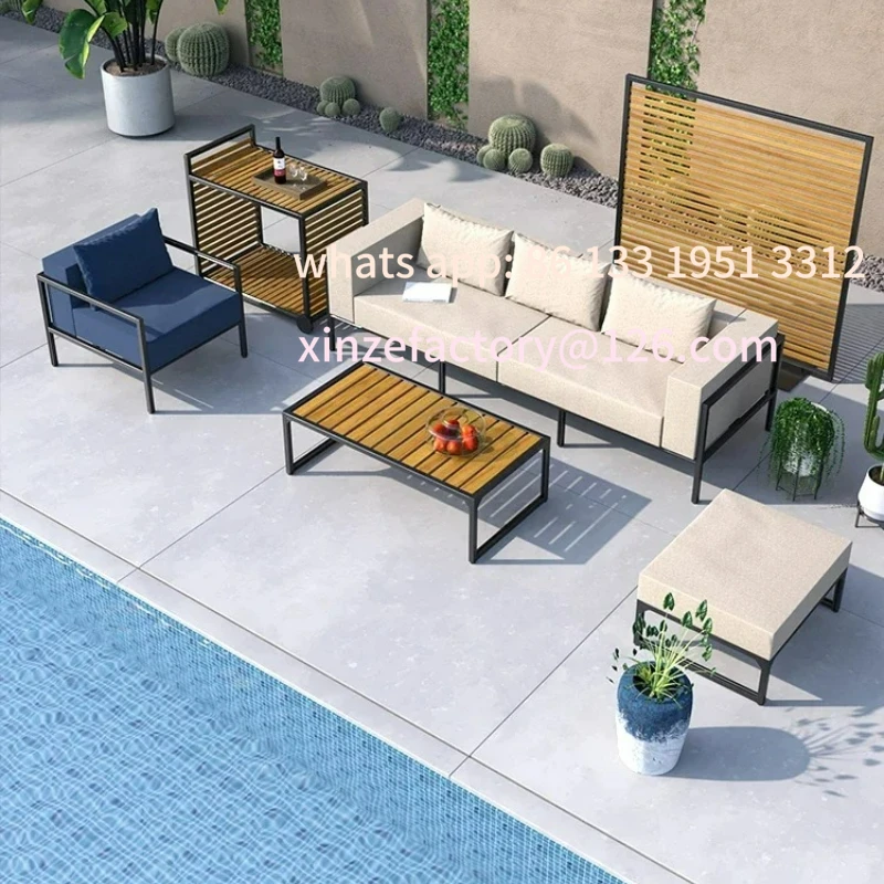 

Customizable Courtyard Sun Room Sofa Coffee Table Set Waterproof Anticorrosion Garden Furniture