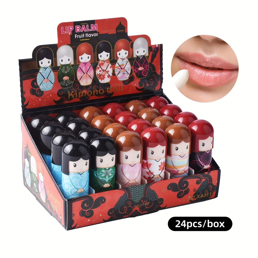 24PCS Leuke Kimono Pop Lippenbalsem Lip Primer Hydraterende Langdurige Lippenbalsem Lippen Zorg Make-Up Meisje Feestartikelen