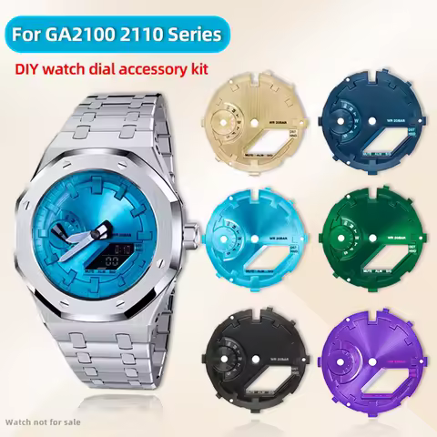 Watch Dial DIY parts For Casio GA-2100 GA-2110 GA2100 Watch Face Mod Kit Modification Grid Sun Brust Metal Fashion Accessories