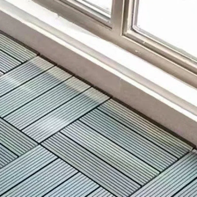 Baldosas de Madera y Plástico Reciclables Resistentes para Terraza, Encajables, Impermeables, para Interiores y Exteriores