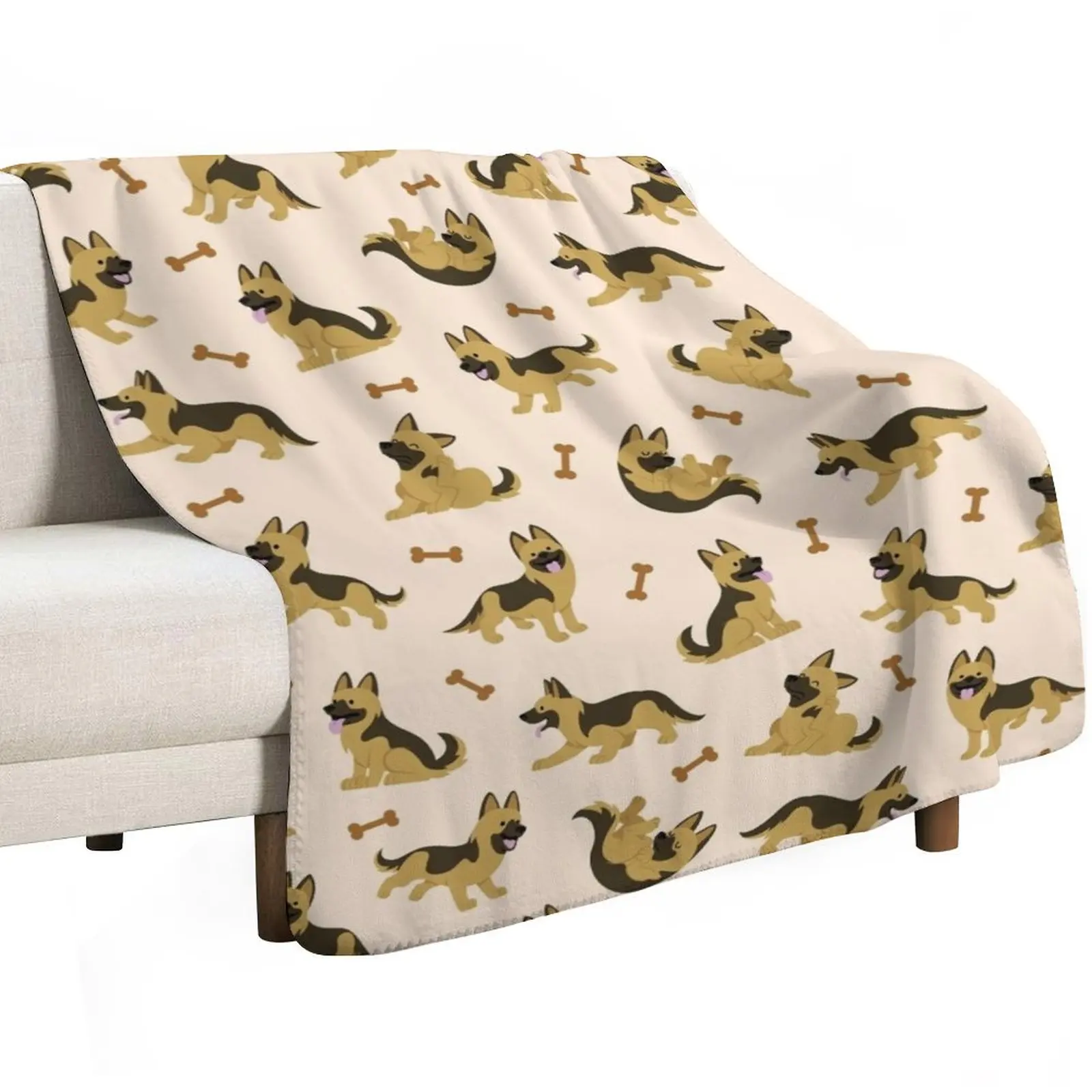Adorable German Shepherd Cute Puppy Dog - Pattern Throw Blanket Softest Bed Summer Beddings Thin Blankets