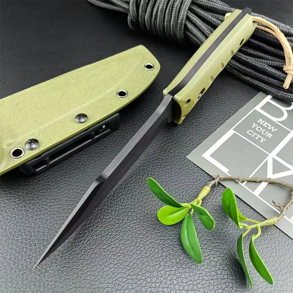 Portable Full Tang Tactical Fixed Knife 8Cr13Mov Blade G10 Handle Outdoor Hunting Camping Knives Military Self-defense EDC Tool