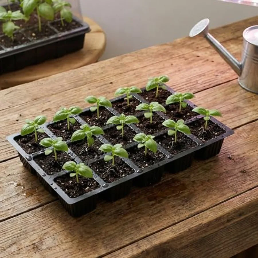 5-Set Seed Starter Tray Kits Durable Plant Germination Trays with Humidity Vented Domes and Bases, Ideal for Seed Starting, Ind