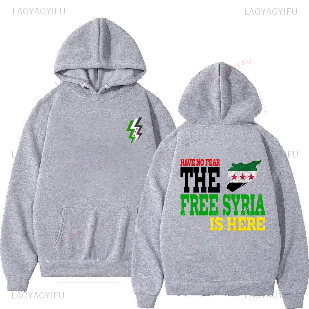 Unisex Autumn Double Sided Hoodie Syria Flag Men Women Polyester Harajuku Sweatshirt Pullover Hoodies Casual Custom Tops