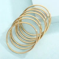 Bracelet Simple en acier inoxydable pour femmes et hommes, couleur or argent, fil géométrique rond, bijoux tendance, cadeaux 3