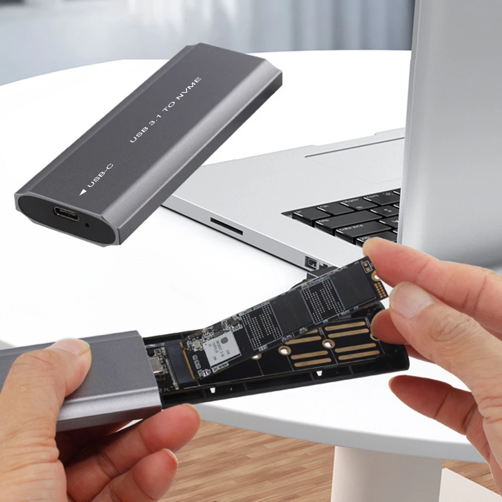 M.2 naar USB Type C 3.1 SSD-behuizing Gereedschapsvrij NVME/NGFF Dual Protocol Externe SSD-adapter Ondersteuning voor WindowsmacOS/Android/HaemonyOS
