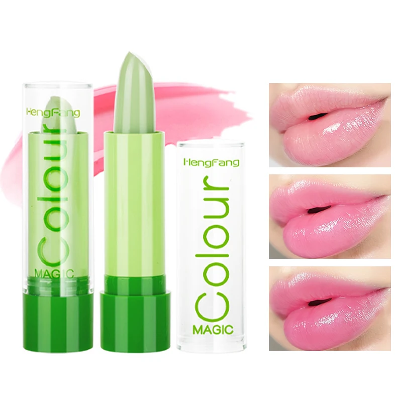 1Pc Moisturizing Aloe Color Changing Lipstick Long Term Moisturizing and Hydrating Lipstick Lip Color Lip Care