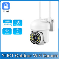 2MP PTZ YI IOT WiFi Outdoor 4X Digital Zoom Camera Home Security Auto Tracking Two Way Audio Video Surveillance CCTV Camera