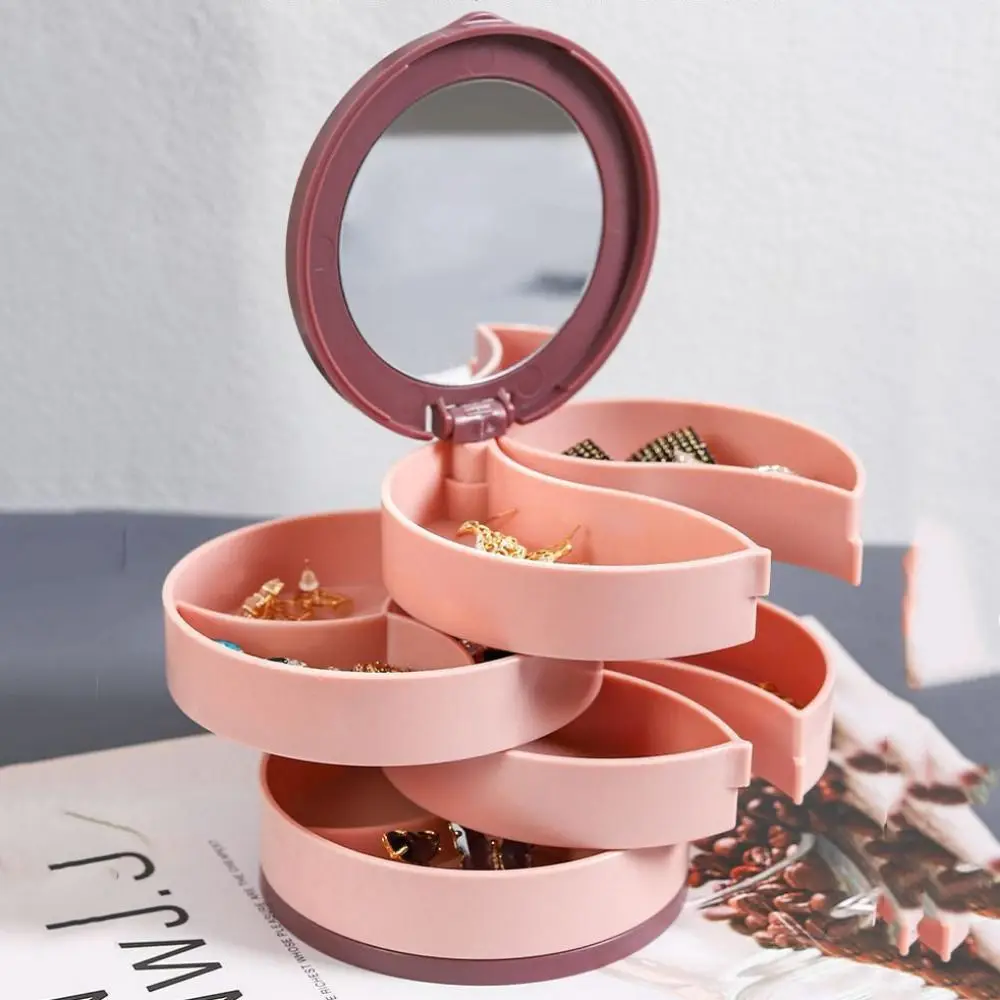 Divided Rotate Jewelry Display Holder Large Capacity Multi-function Jewelry Storage Case Necklaces Bracelet Earrings