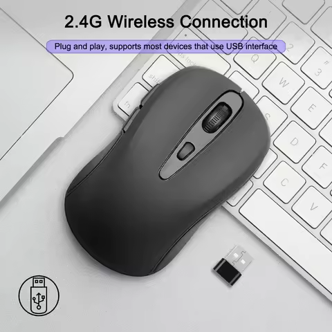 2.4G Wireless Mouse Silent Mouse Adjustable DPI Levels Portable Optical Office Mouse for Laptop Notebook PC MacBook Battery Mice