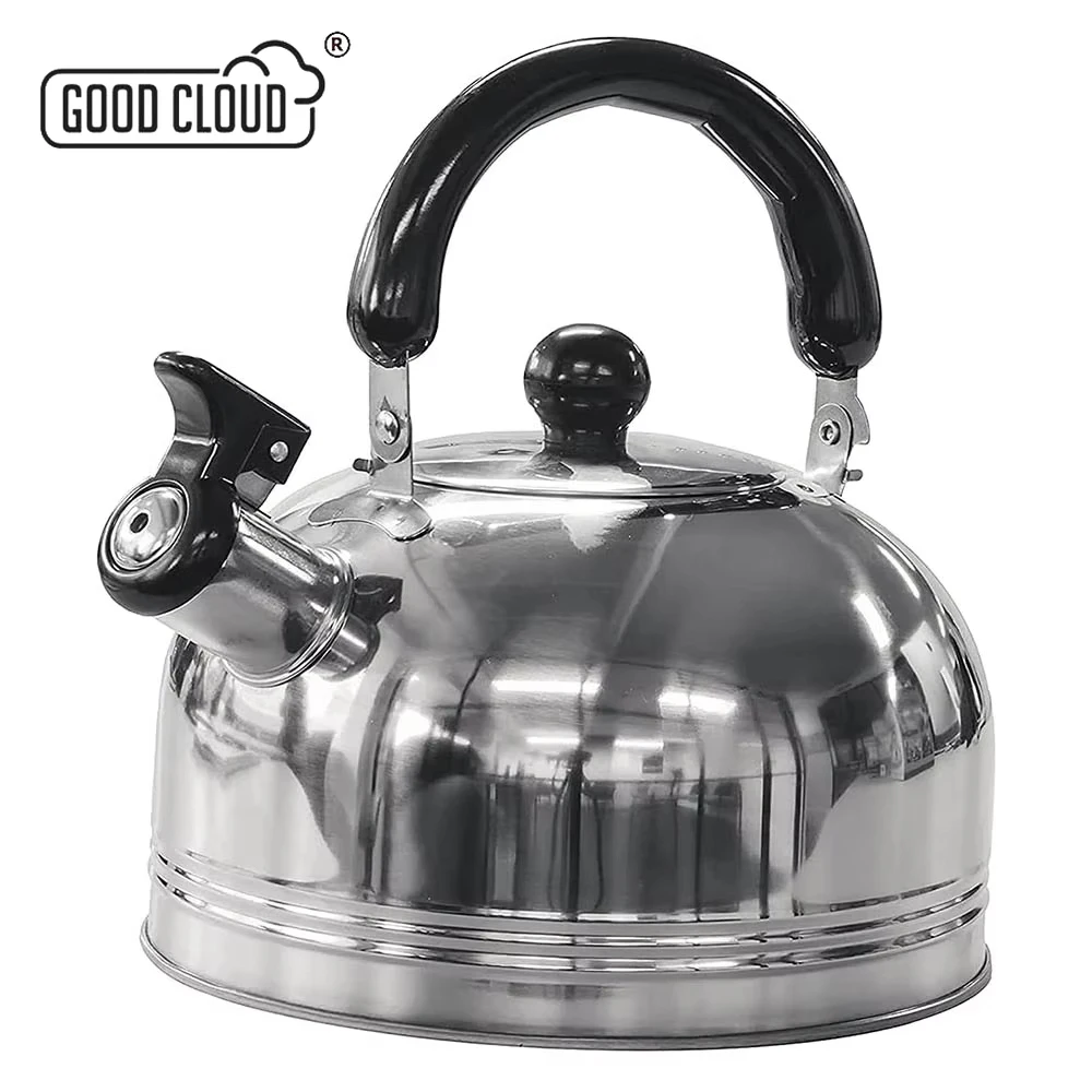 

Camping 2L Kettle Stainless Steel Whistling Kettle Portable Travel Teapot Folding Handle Coffee Pot Camping Cookware Kettle