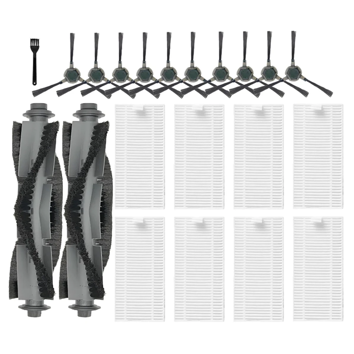 Peças de reposição para P20 Robot Aspirador, Rolo Principal, Escovas Laterais, Filtros Hepa, Escova de Limpeza, 21Pcs