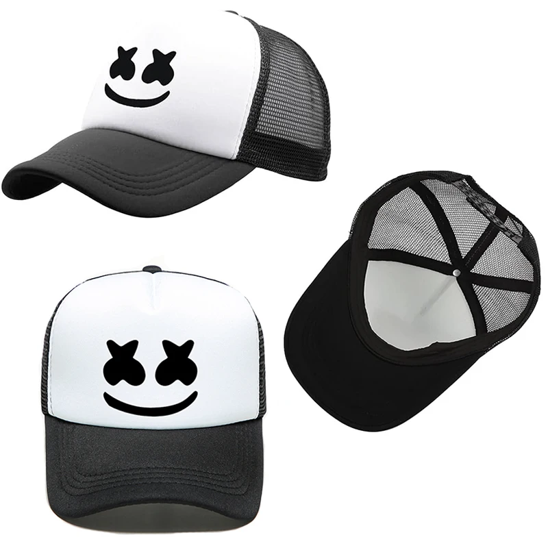 Halloween Led mask light up headgear glowing DJ Head Mask funny Baseball Cap for DJ Marshmello music show Cosplay Costume