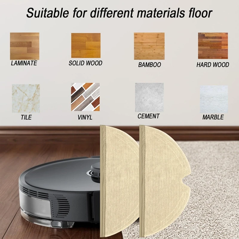 แผ่นซับ10ชิ้นสำหรับ roborock Q5 pro/ Q8 MAX/Q8 Max +/Q7/Q7 + Q7สูงสุด/Q7 Max +/S5/S50/S51/S55/S5ที่ทำความสะอาด