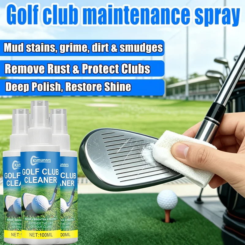 Golf Club Polishing Maintenance Spray Quick Rust Scratch Removal Shine Restorer Lasting Sparkle for Golf Clubs
