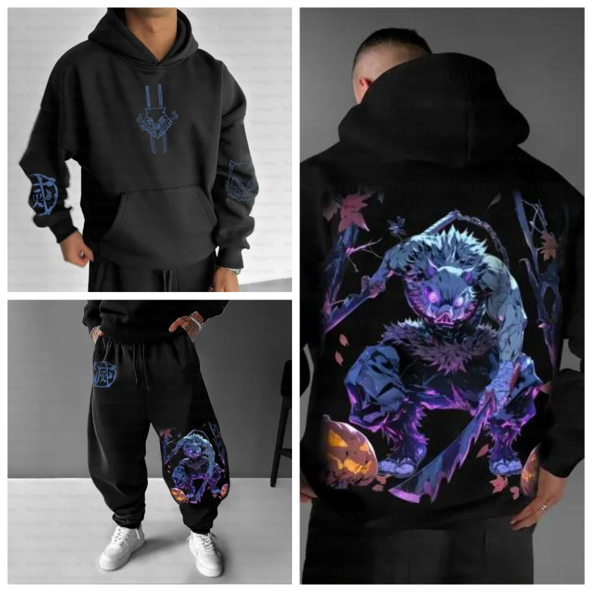 

Demon Slayer Hoodie Unisex Kimetsu No Yaiba Cotton Hooded Sweatshirt Autumn Winter Warm Soft Comfortable Loose Fit