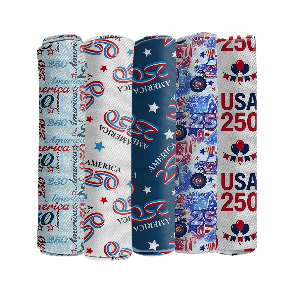 Celebrate America's 250th Birthday Twill Fabric Bullet Fabric Peach Skin Fabric Polyester Fabric Patchwork DIY Clothing Patchwor