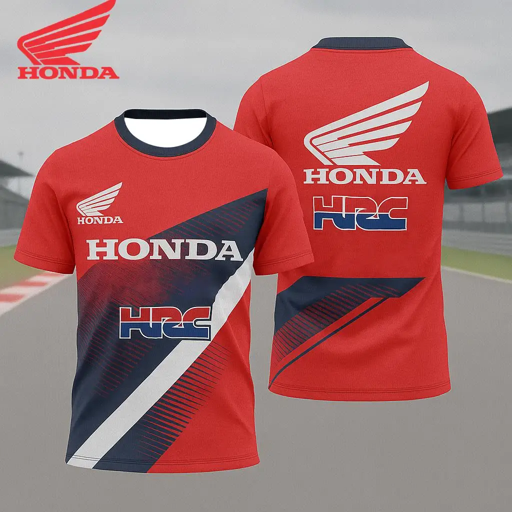 

Летний трикотаж с короткими рукавами Honda HRC Racing Team, дышащая влагоотводящая футболка, удобный мотоциклетный и велосипедный топ для мужчин