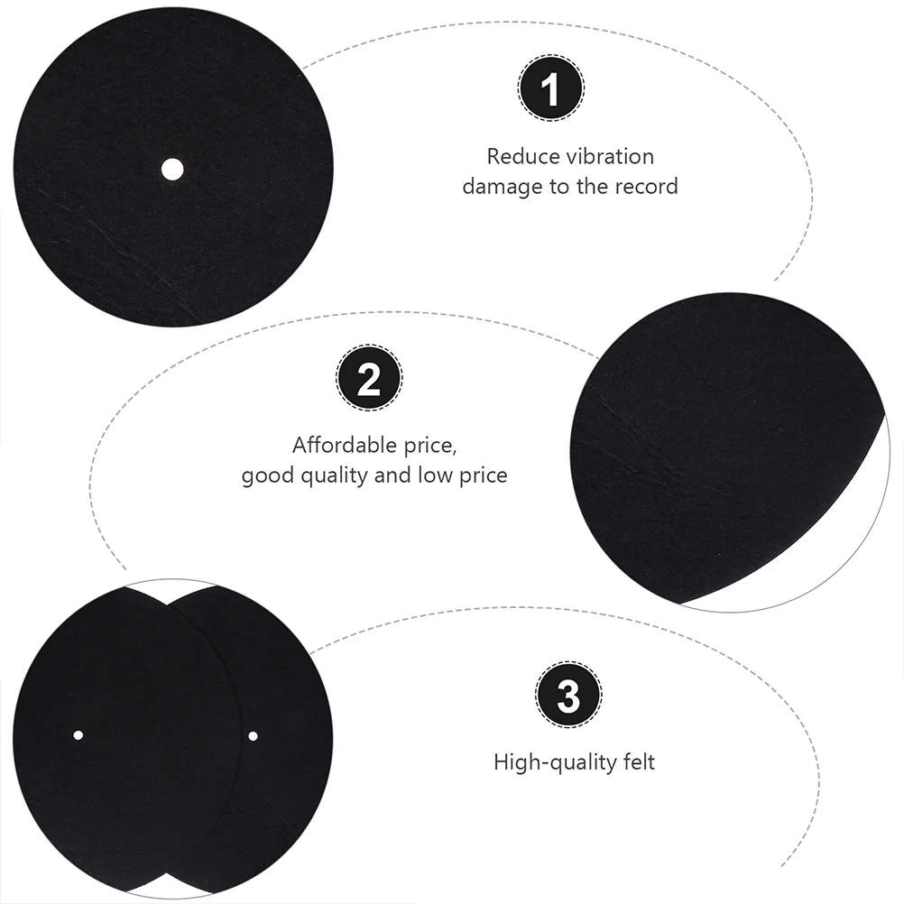 4 Pcs Disc Player Record Mat Blank CD Turntable Platter Home Anti-static Vinyl Felt Protective Pad for