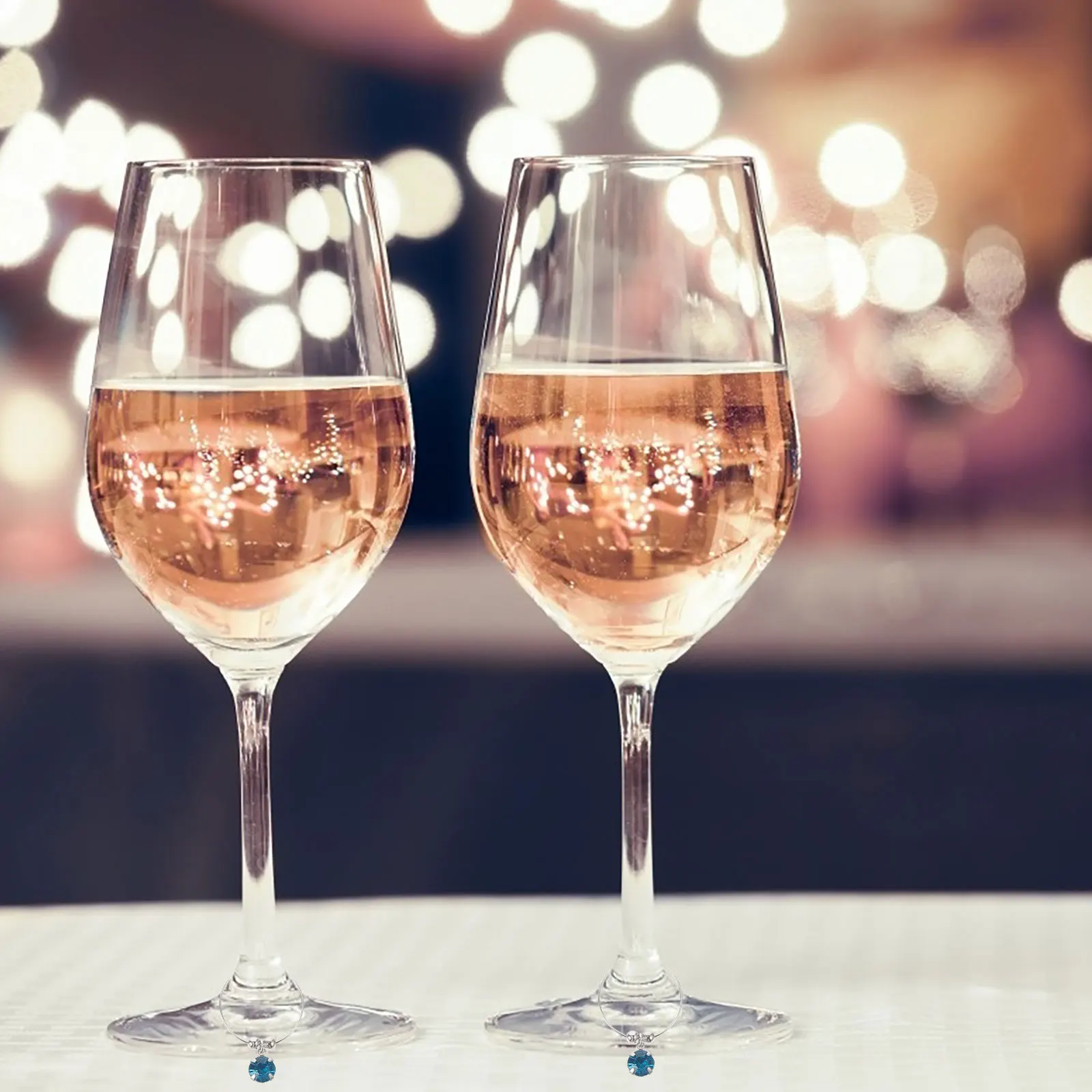 

16pcs Wine Glass Charms Colorful Rhinestone Identify Label Rings For Party Bar Hotel Decoration Glass Markers Kitchen Barware