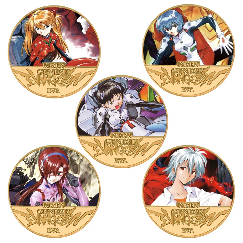 

Hot Anime Neon Genesis and Evangelions Series Commemorative Coin Cartoon Character Creativity Printing Commemorative Coins