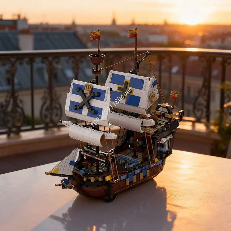 

1287 шт. MOC Императорский быстрый корабль, модель пиратов, строительные блоки, игрушка, архитектура, Рождественский подарок, сделай сам, творческое образование, день рождения