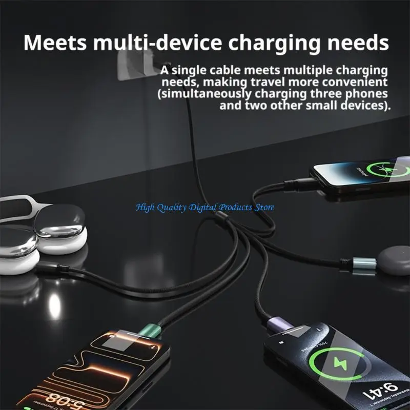 U2JE USB Type C Charging and Data Cable for Phone Laptop Tablet Device Tasks