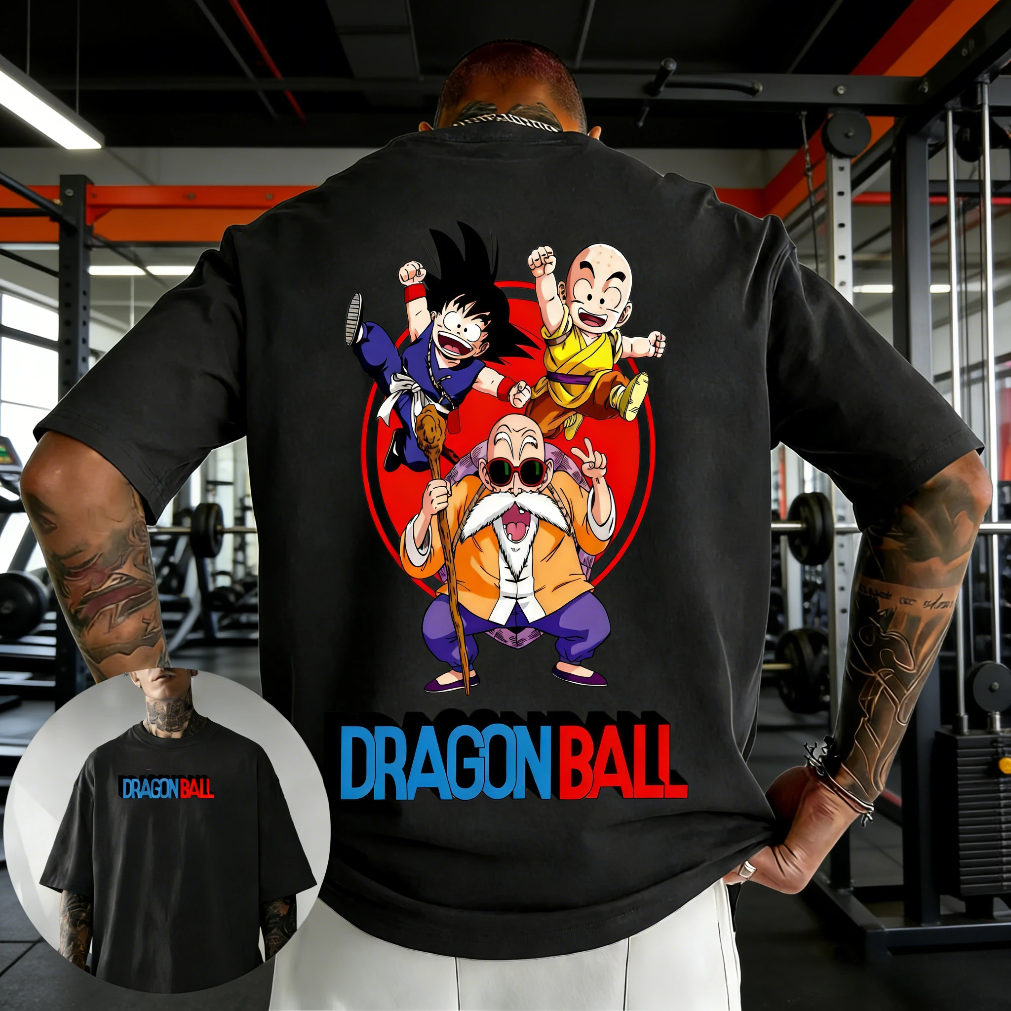 Dragon Ball Master Roshi Kid Goku Krillin Graphic Oversized T Shirt Family Matching Parent-child Outfit Casual Streetwear Tees