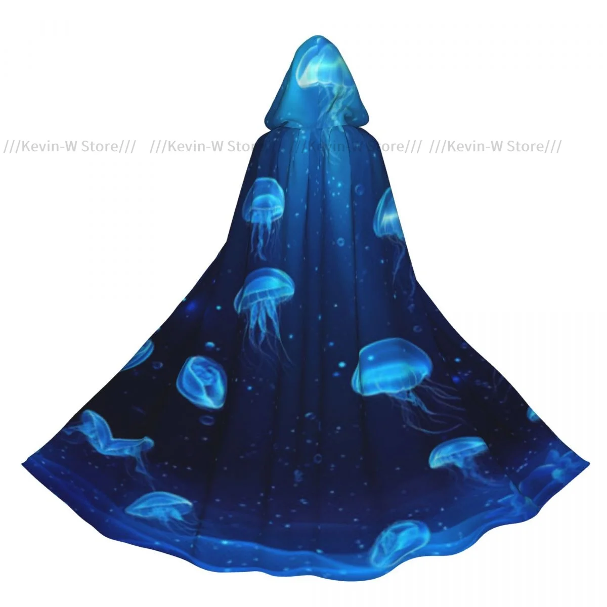 Hooded Cloak Unisex Cloak with Hood Ethereal Beauty Luminous Jellyfish Cloak Vampire Witch Cape Cosplay Costume