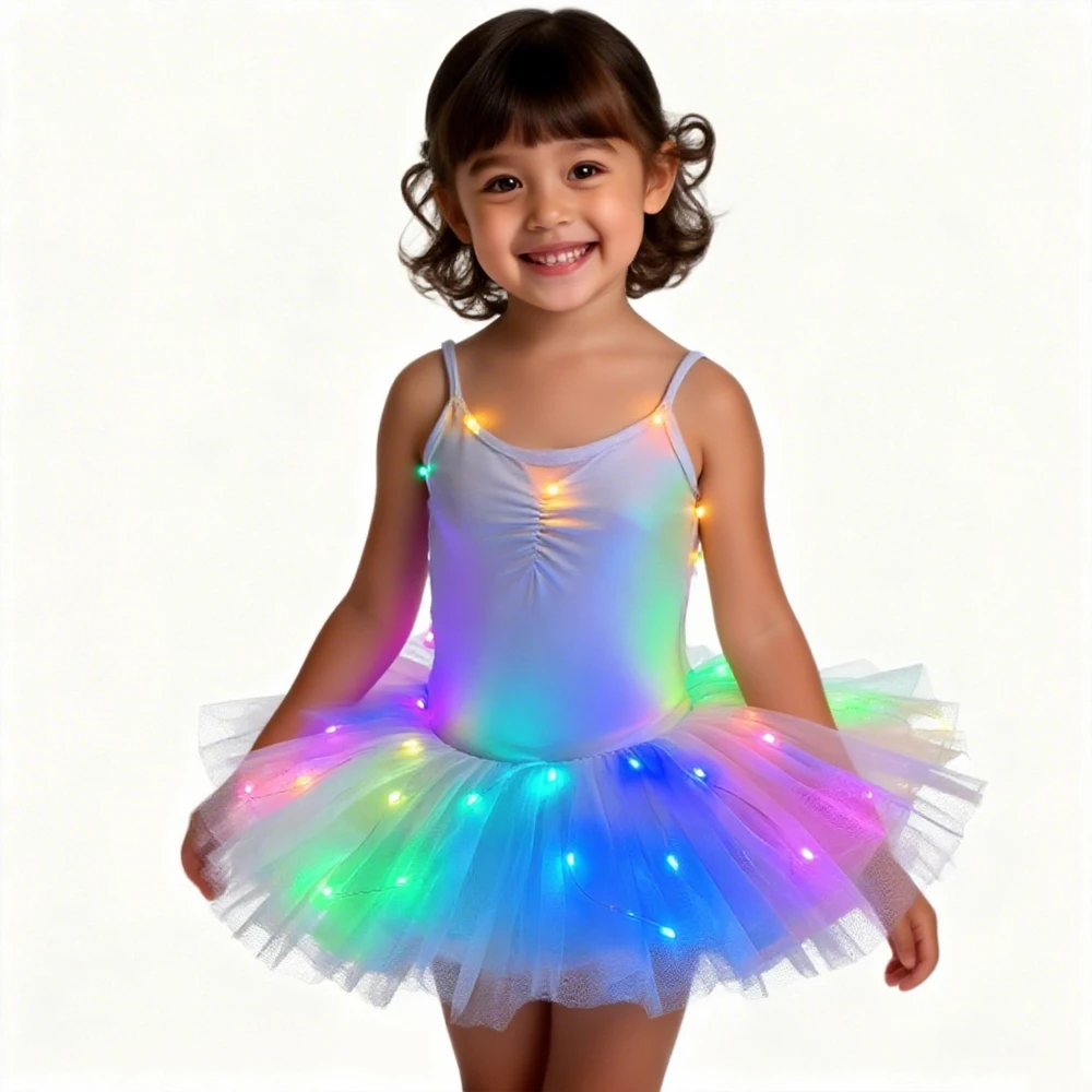 

Colorful LED Ballet Tutu LED Swan Lake Kids Ballet Dance Clothes Tutu Skirt Women Ballerina Dress For Party White Ballet Dress