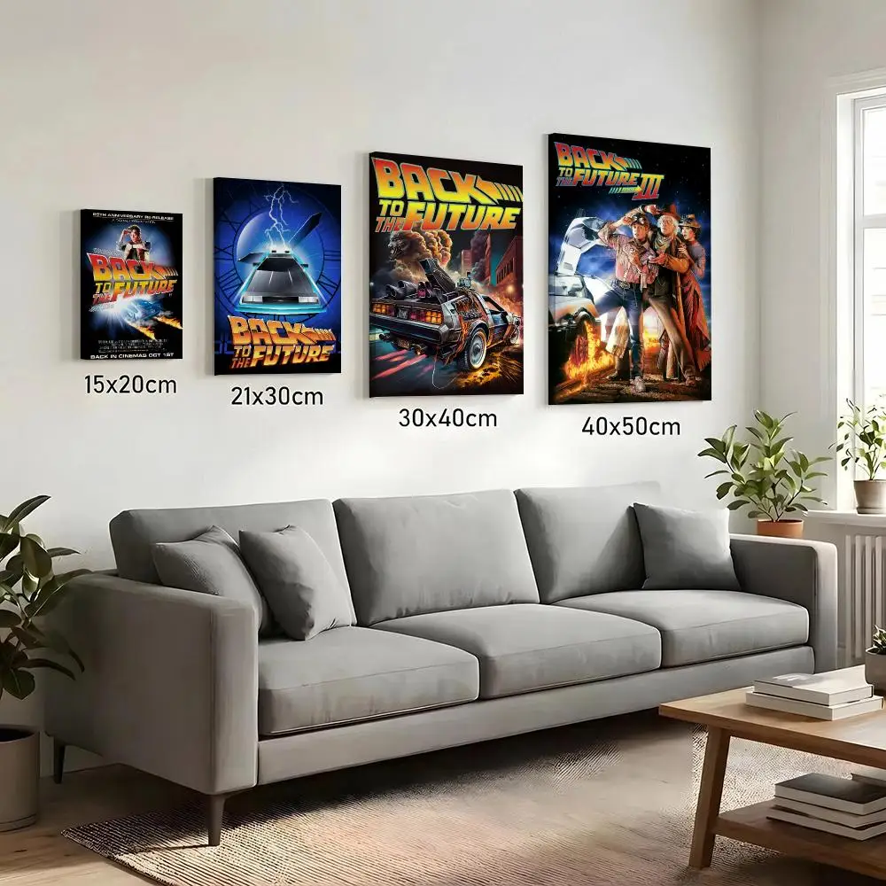 Movie B-Back To The F-Future Painting Calligraphy HD Canvas Print Poster Wall Art | Optional Frame | Modern Hallway Decor