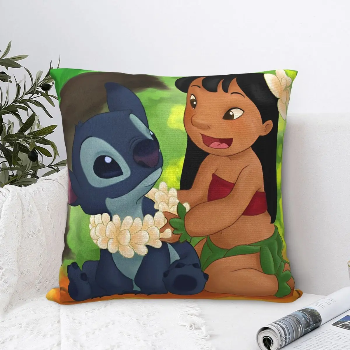 ليلو وستيتش كيس وسادة مربع غطاء الوسادة مخصص انغلق المخدة الزخرفية للمنزل 40x40 سنتيمتر #1